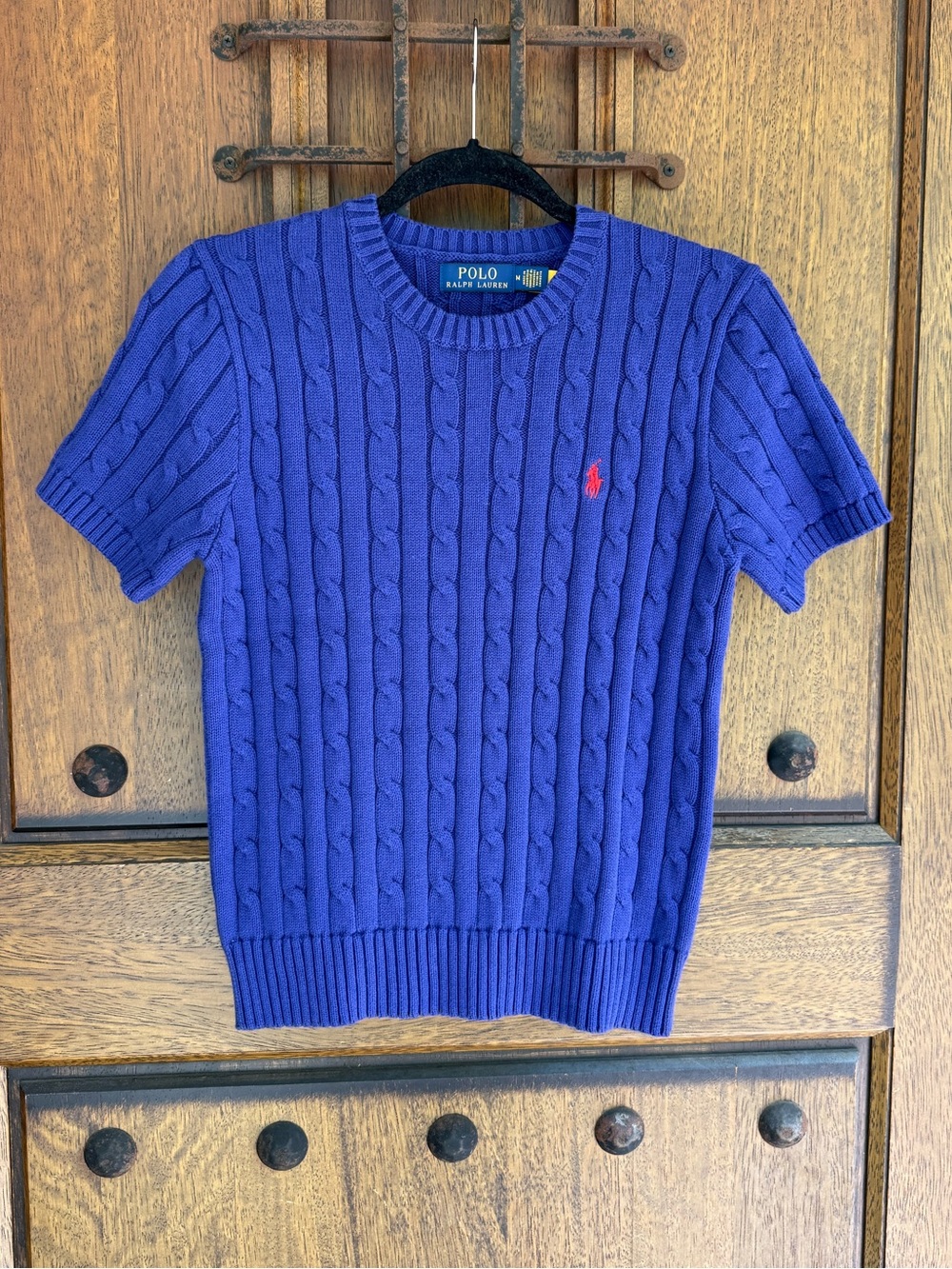 Ralph Lauren Cable-Knit Crewneck Sweater in blueish purple Size M